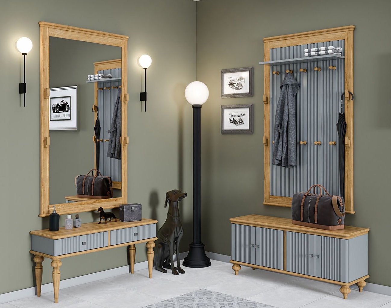 Прихожая Рандеву: классика из массива сосны для современного коридора