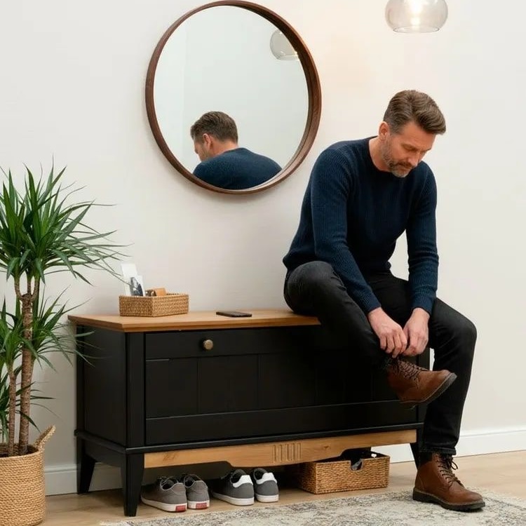 Обувница с сиденьем в прихожую: удобство и хранение в одном предмете