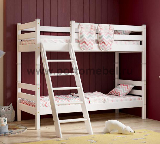 Фото Двухъярусная кровать Соня с наклонной лестницей