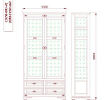 Шкаф с витриной Марина СКМ-001-42