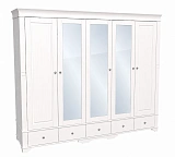 Шкаф пятидверный Бейли с 2 глухими дверями и 3 зеркальными дверями