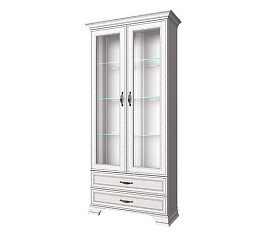 Фото Шкаф с витриной 2V2S TIFFANY (вудлайн кремовый)