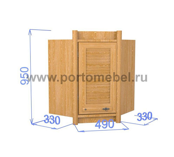 Фото Шкаф настенный угловой с дверкой 600 Хлоя КХ 12