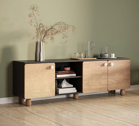 Фото Комод низкий с тремя дверками Сплит SP05