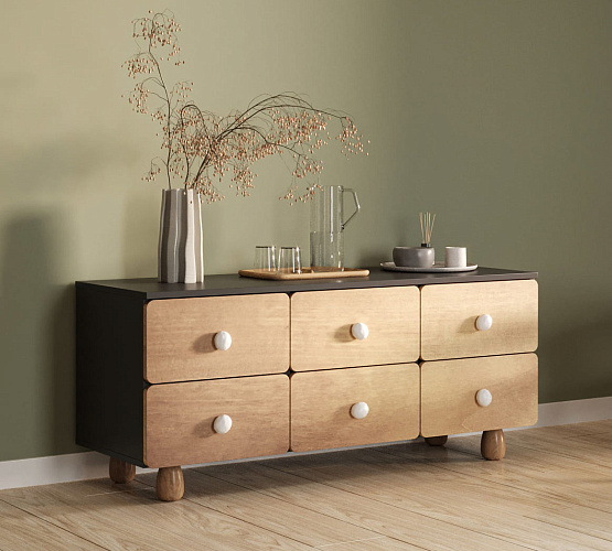 Фото Комод низкий с шестью ящиками Сплит SP17