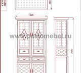 Шкаф с витриной Софи СКМ-004-57