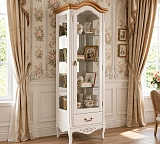 Витрина стеклянная Marlette WOOD Прованс с зеркалом