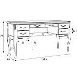Кабинетный стол широкий Silvery Rome S111L.2S