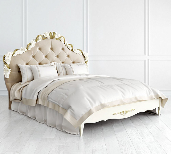 Фото Кровать двуспальная Romantic Gold R418/R416 с мягким изголовьем