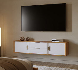 Фото Тумба ТВ Бридж подвесная 2 двери 2 ящика