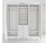 Шкаф трехдверный Silvery Rome с 4 ящиками