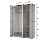 Шкаф трехстворчатый VINATI 3DG Z