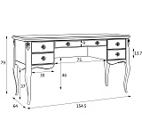 Кабинетный стол широкий пристенный Lady Rose GL111L.1S
