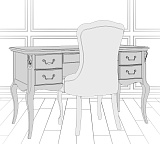 Кабинетный стол пристенный Atelier