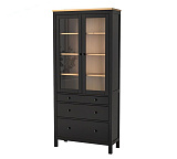 Шкаф витрина 3 ящика широкий HEMNES Кымор