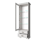Шкаф с витриной 1V2S TIFFANY (вудлайн кремовый)