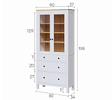 Шкаф витрина 3 ящика широкий HEMNES Кымор
