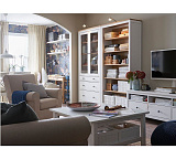 Шкаф витрина 3 ящика широкий HEMNES Кымор