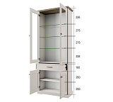 Шкаф с витриной TOSCANA NEW 2V2D1S