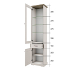 Шкаф с витриной TOSCANA NEW 1V1D1S