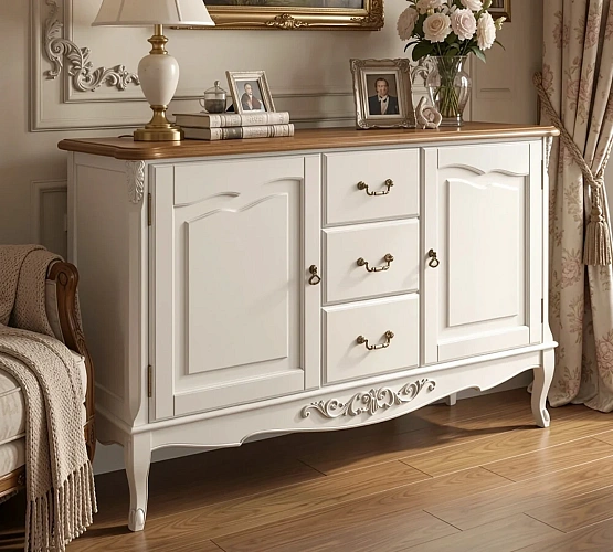 Фото Комод широкий Marlette WOOD Прованс 3 ящика 2 двери