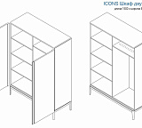 Шкаф двухдверный ICON’S РВ 102