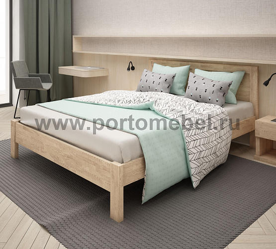 Фото Кровать двуспальная Португалия с низким изножьем