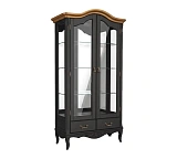 Cервант стеклянный Marlette WOOD Прованс с зеркалом
