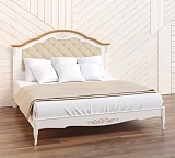 Кровать двуспальная Marlette WOOD Прованс с мягким изголовьем