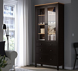 Шкаф витрина 3 ящика широкий HEMNES Кымор