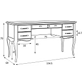 Кабинетный стол широкий Ballette BA111L.2S