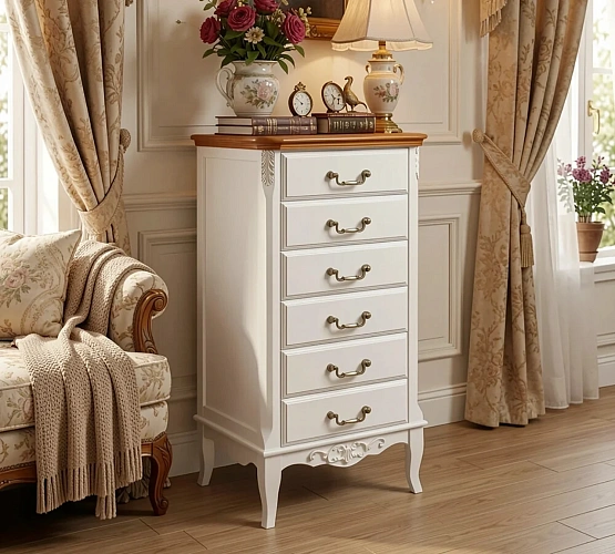 Фото Комод Marlette WOOD Прованс высокий 6 ящиков