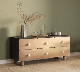 Фото Комод низкий с шестью ящиками Сплит SP17