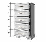 Комод 5S/50 TIFFANY (вудлайн кремовый)