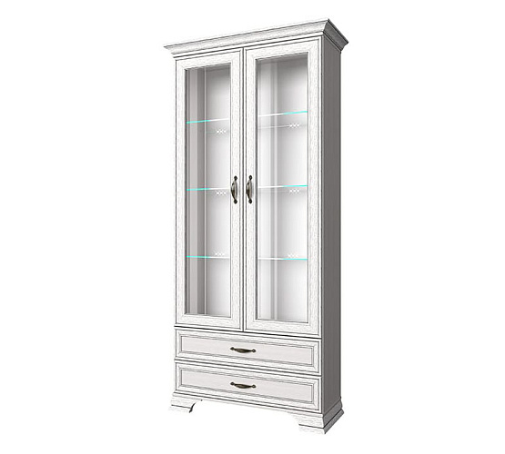 Фото Шкаф с витриной 2V2S TIFFANY (вудлайн кремовый)