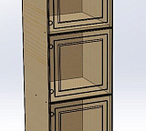 Пенал 3 двери без полок 2220 Profi&Hobby