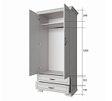 Шкаф двухдверный 2DG2S TIFFANY (вудлайн кремовый)