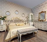 Кровать двуспальная Romantic Gold R418/R416 с мягким изголовьем