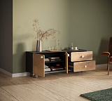 Комод низкий с двумя дверками и ящиками Сплит SP11