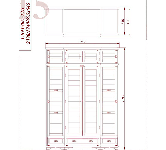 Фото Шкаф с антресолью Марина СКМ-001-14А