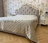 Кровать двуспальная Romantic Gold R418/R416 с мягким изголовьем