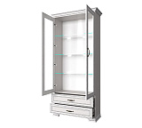 Шкаф с витриной 2V2S TIFFANY (вудлайн кремовый)