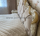 Кровать двуспальная Romantic Gold R418/R416 с мягким изголовьем