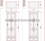Шкаф с витриной Софи СКМ-004-56(-01)