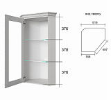 Шкаф с витриной 1VU TIFFANY (вудлайн кремовый)