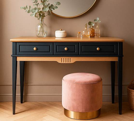 Изображение Стол туалетный 120 Пенни Блэк Фото Стол туалетный 120 Пенни Блэк