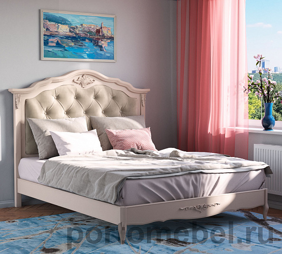 Фото Кровать двуспальная Pink Rose с мягким изголовьем