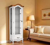 Витрина стеклянная Marlette WOOD с зеркалом