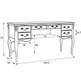Кабинетный стол широкий пристенный Atelier APg111L.1S/APs111L.1S