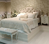 Кровать двуспальная Romantic Gold R418/R416 с мягким изголовьем